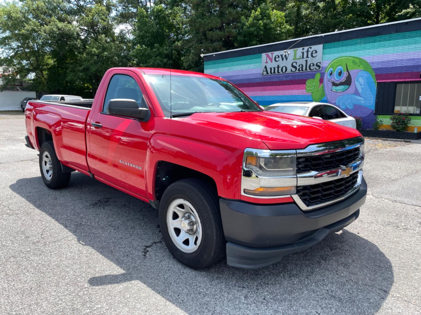 2016 RED CHEVROLET SILVERADO 1500 WORK TRUCK (1GCNCNEH4GZ) with an 4.3L engine, Automatic transmission, located at 5103 Dorchester Rd., Charleston, SC, 29418-5607, (843) 767-1122, 36.245171, -115.228050 - Local Trade-in with Easy Clean Vinyl Interior, Cold A/C, AM/FM Stereo, Power Locks, Bed Liner. Certified One Owner!! Located at New Life Auto Sales! 2023 WINNER for Post & Courier's Charleston's Choice Pre-owned Car Dealer AND 2018-2024 Top 5 Finalist for Charleston City Paper's BEST PLACE TO BUY - Photo#1